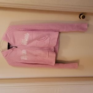 Rocawear Women's Shrug Style Pink Sweater with Hood Size M